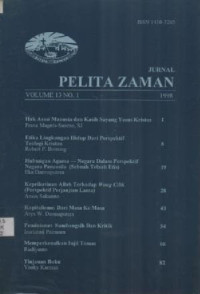 Image of Jurnal PELITA ZAMAN Volume 13 Nomo 1 Tahun 1998