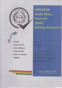 Image of LAPORAN Audit Mutu Internal  (AMI) Program Sarjana Teologi STT SAPPI ; Bidang Akademik