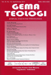 Image of Gema Teologi Volume 35 Nomor 1/2, April / Oktober 2011 Fakultas Teologi UKDW