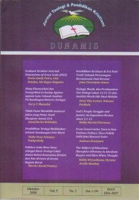 Image of DUNAMIS ; Volume 5 Nomor 1, Oktober 2020: Jurnal Teologi dan Pendidikan Kristiani STT Intheos Surakarta