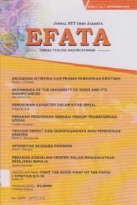Image of Jurnal EFATA volume 4 nomor 1, September 2018