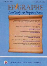 Image of EPIGRAPHE;Jurnal Teologi dan Pelayanan Kristiani STT TORSINA-SURAKARTA, Vol.3 No.1, Mei 2019