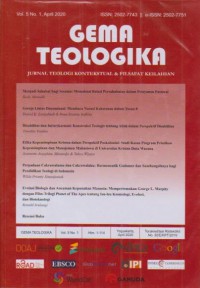 Image of Gema Teologika Volume 5 Nomor 1, April 2020 : Jurnal Fakultas Teologi UKDW Yogyakarta, Indonesia
