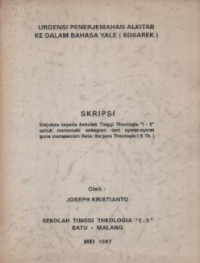 Image of Urgensi Penerjemahan Alkitab ke Dalam Bahasa Yale (Kosarek)