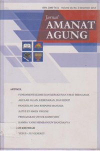 Jurnal Amanat Agung Volume 10. Nomor 2. ( Desember 2014 )