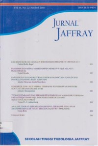 Image of Jurnal Jaffray : Volume 14 No. 2, Oktober 2016