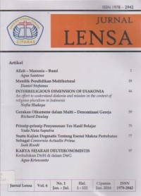Image of Jurnal Lensa Volume 6 No. 1: Januari - Juli 2016