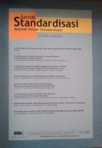 Image of Jurnal Standardisasi; Majalah Ilmiah Standardisasi Vol. 16 No. 2 Tahun 2014