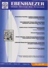 Image of Jurnal : Ebenhaezer No.2 Vol.3 Oktober 2015