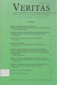 Veritas Jurnal Teologi Dan Pelayanan,Volume15.Nomor 1(April 2014)