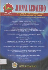 Image of Jurnal Ledalero,Volume 12 Nomor 2 (Desember 2012);Teologi Dogmatik Di Ledalero