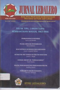 Image of Jurnal Ledalero,Volume 14 Nomor 1 (Juni 2015);Tolak Tipu ,Lawan Lupa ;Pembantaian Masal 1965-1966