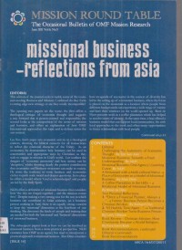 Image of Mission Round Table;The Occasional Bulletin of OMF Mission Research;Volume 6 Number 3, June 2011