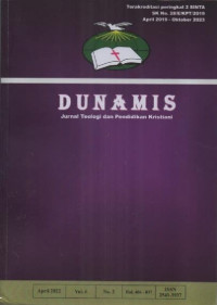 Image of DUNAMIS Volume 6 Nomor 2 ( April 2022 ) Jurnal Teologi dan Pendidikan Kristiani STT Intheos Surakarta