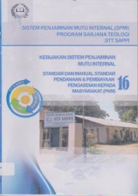 Sistem Penjaminan Mutu Internal (SPMI) Program Sarjana Teologi STT SAPPI, 16:Pendanaan & Pembiayaan Pengabdian Kepada Masyarakat (PKM)
