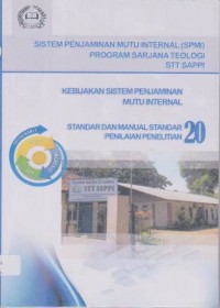 Image of Sistem Penjaminan Mutu Internal (SPMI) Program Sarjana Teologi STT SAPPI, 20:Penilaian Penelitian
