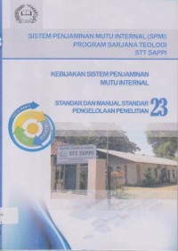 Image of Sistem Penjaminan Mutu Internal (SPMI) Program Sarjana Teologi STT SAPPI, 23:Pengelolaan Penelitian