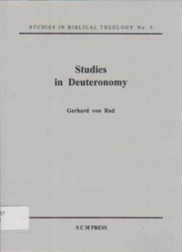 Image of Studies in Biblical Theology;Study in Deuteronomy