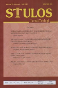 Image of Jurnal Teologi STULOS Volume 19 Nomor 2, Juli 2021 STT Bandung