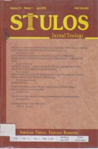 Image of Jurnal Teologi STULOS;Volume 15.Nomor 1 (Juni 2016)