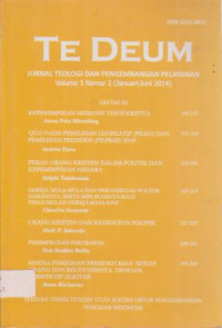 Image of TE DEUM, Volume 3 Nomor 2 (Januari-Juni 2014) Jurnal Teologi dan Pengembangan pelayanan STT SAPPI