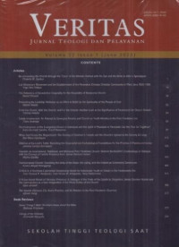 Image of VERITAS : Jurnal Teologi dan Pelayanan Volume 22 No. 1 ( Juni 2023 )