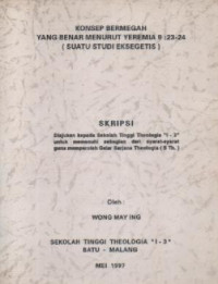 Image of Konsep Bermegah yang Benar Menurut Yeremia 9:23-24 (Suatu Studi Eksegetis)
